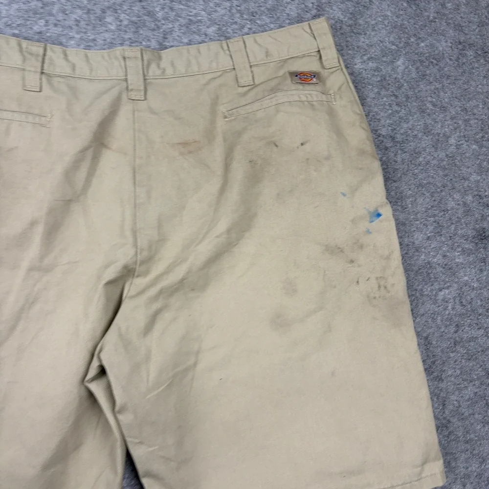Dickies Work‎ Shorts Mens 40 Tan Khaki Distressed Utility Twill Outdoor Workwear